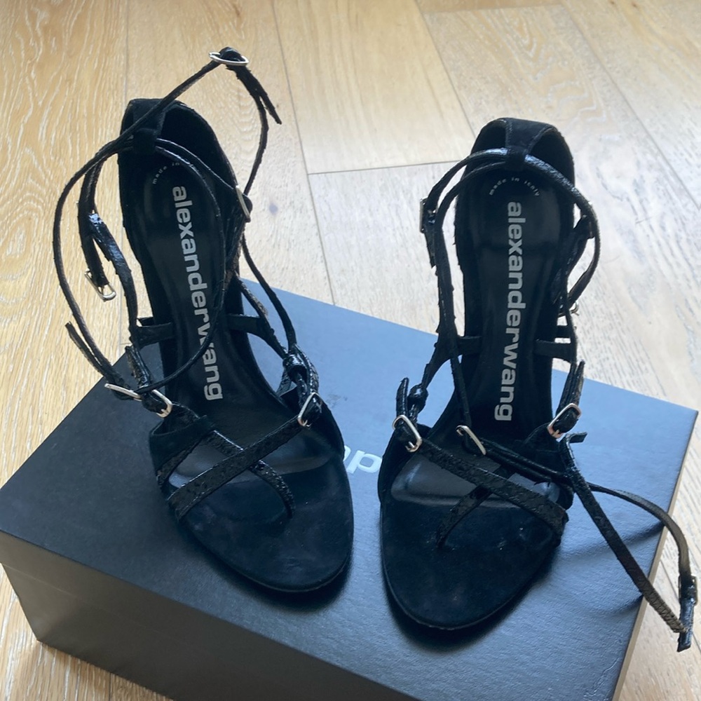 Alexander Wang Elegant Black Strappy Heels